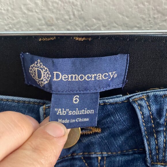 Democracy Jeans AB Solution Dark Wash Skinny Jeans 6 / 26 Inch Inseam Mid-Rise - Picture 2 of 6